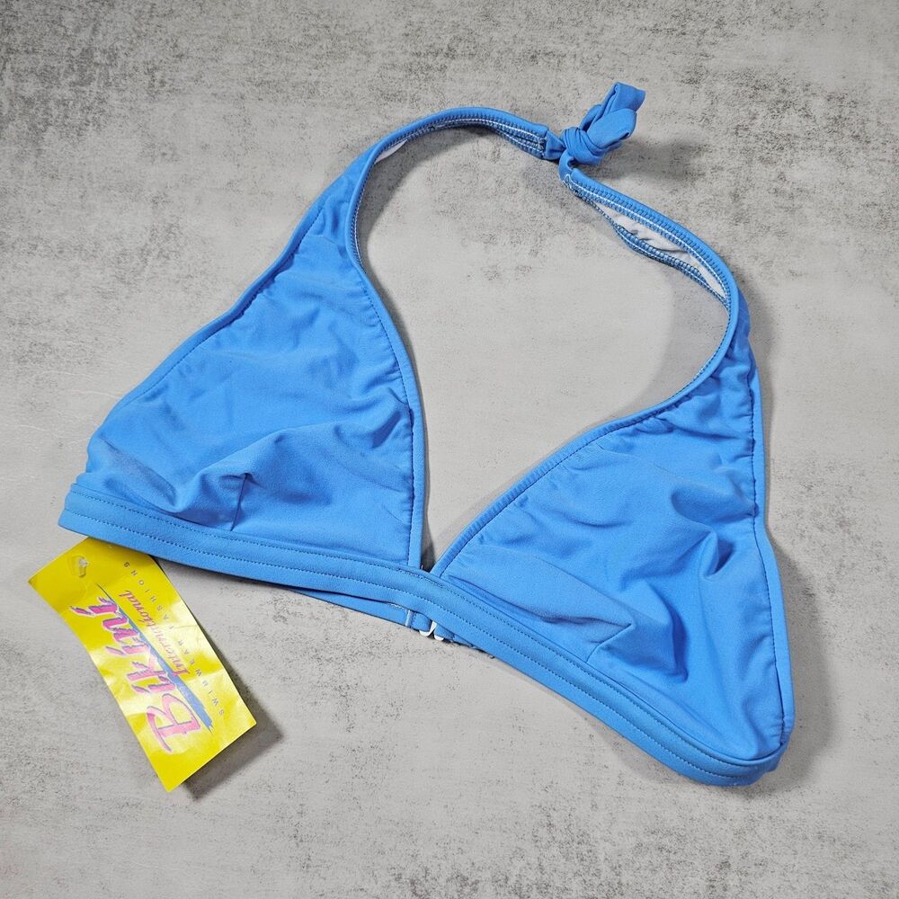 Bikini International Blue Halter Bikini Top DD Cup Adjustable Swim Top